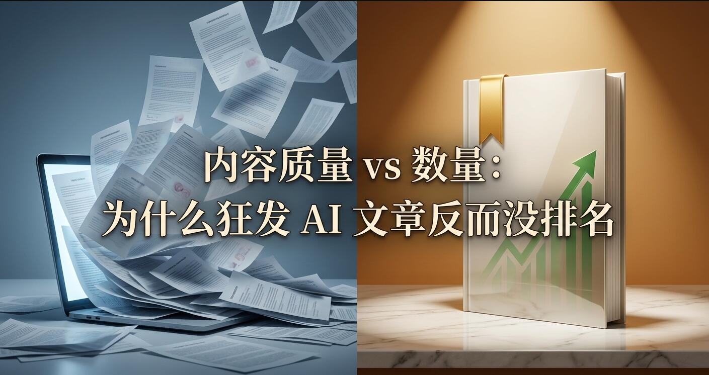 内容质量 vs 数量：为什么狂发 AI 文章反而没排名